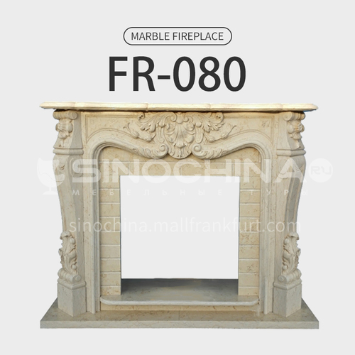 Natural stone European classical style fireplace FR-080